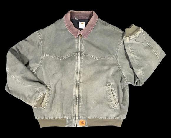 Carhartt Other - Vtg Carhartt Sante Fe Canvas Jacket J14 MOS Corduroy Collar Y2K Distressed 3XL